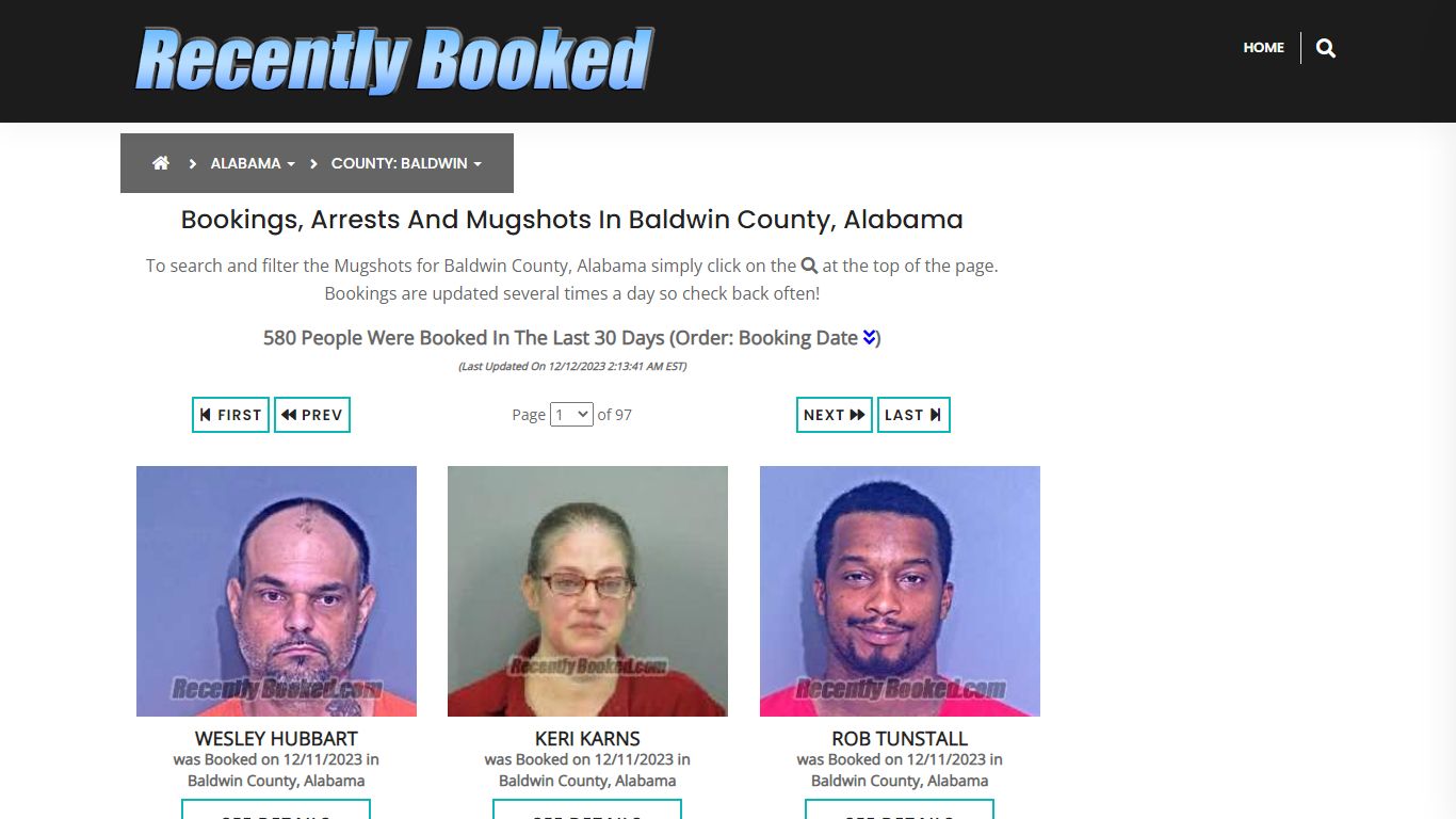 Bookings, Arrests and Mugshots in Baldwin County, Alabama - Recently Booked